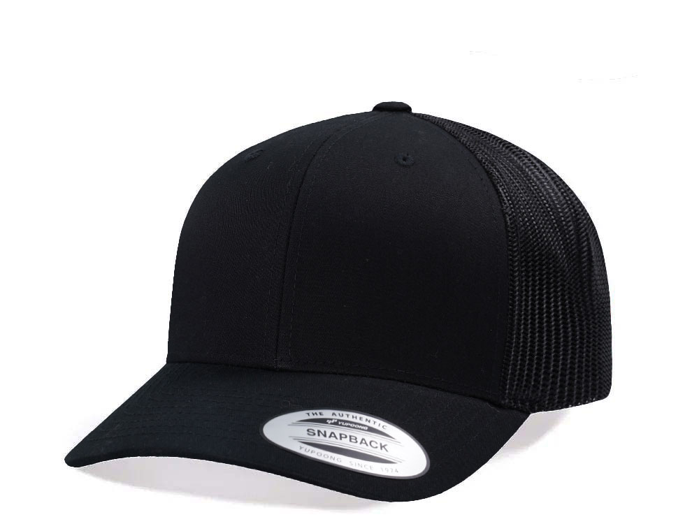 Yupoong Basic Black Retro Trucker Snapback Cappellini