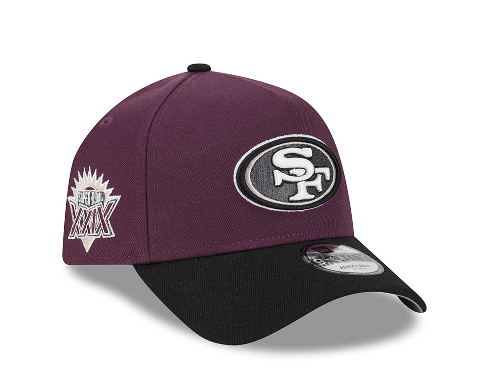 New Era San Francisco 49ers Super Bowl XXIX Two Tone Plum 9Forty A Frame Snapback Cap