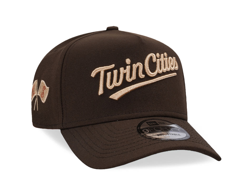 New Era Minnesota Twins Walnut 9Forty A Frame Snapback Cap