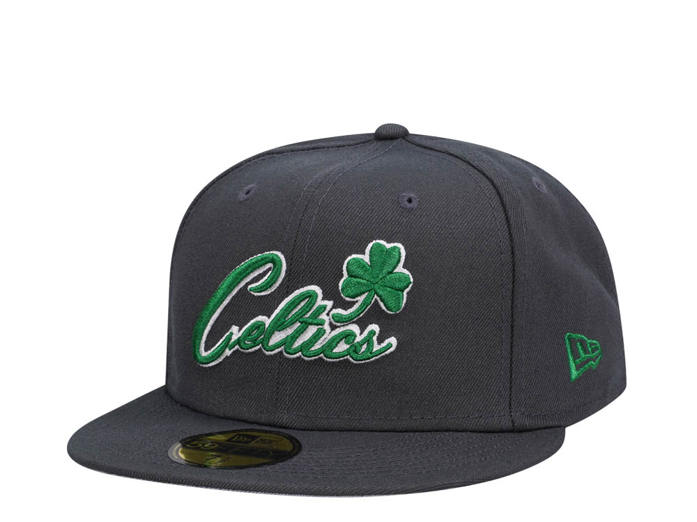 New Era Boston Celtics Gray Script Classic Edition 59Fifty Fitted Cap