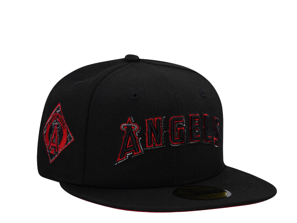 New Era Anaheim Angels Black and Red Prime Edition 59Fifty Fitted Cap