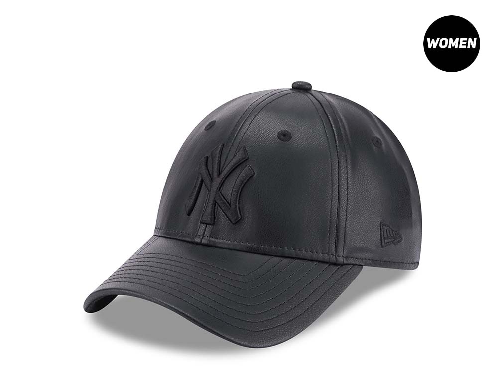 New Era New York Yankees Black Leather Womens 9Forty Snapback Cappellini