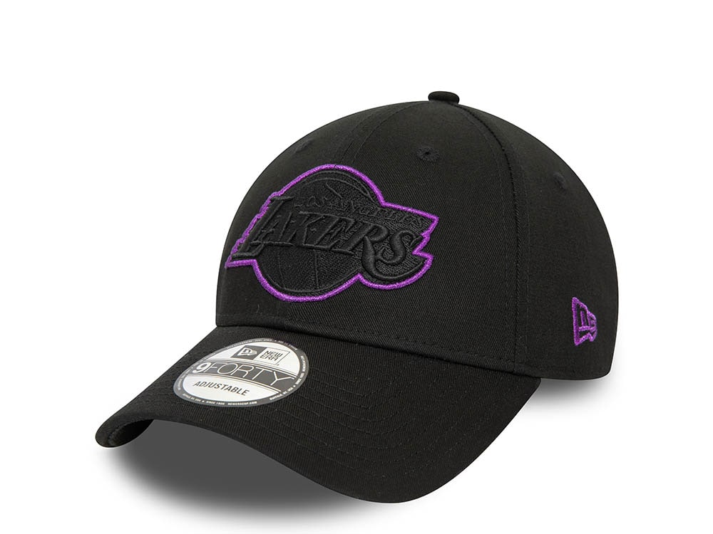 New Era Los Angeles Lakers Black Metallic Outline Edition 9Forty Strapback Cappellini