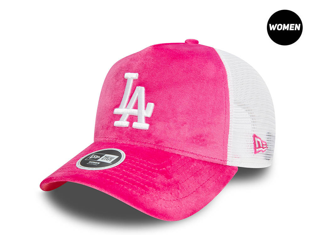 New Era Los Angeles Dodgers Pink Velour Womens Trucker Snapback Cappellini