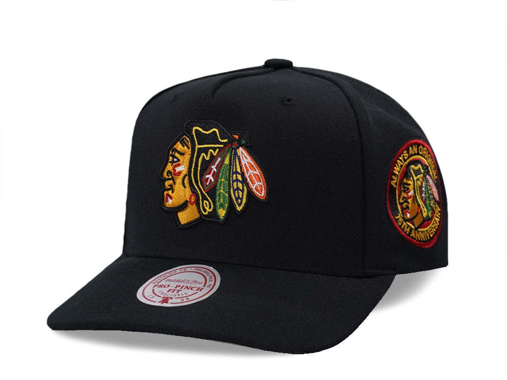 Mitchell & Ness Chicago Blackhawks 75th Anniversary Pro Pinch A Frame Snapback Cappellini