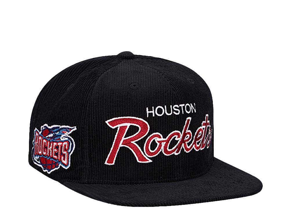 Mitchell & Ness Houston Rockets Cord Script Hardwood Classic Snapback Cap