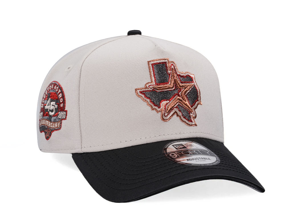 New Era Houston Astros 45th Anniversary Stone Two Tone A Frame 9Forty Snapback Cap