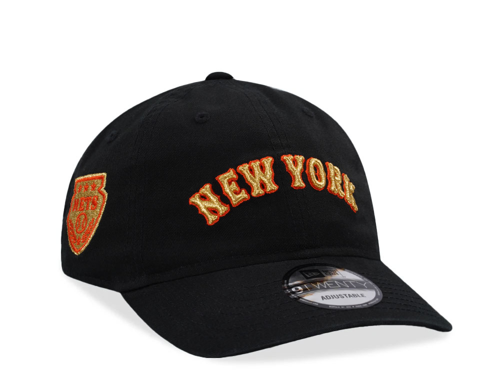 New Era New York Mets Black Gold 9Twenty Strapback Cap