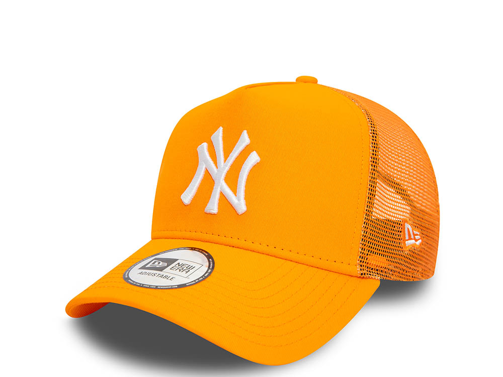 New Era New York Yankees League Essential Orange A Frame Trucker Snapback Cappellini