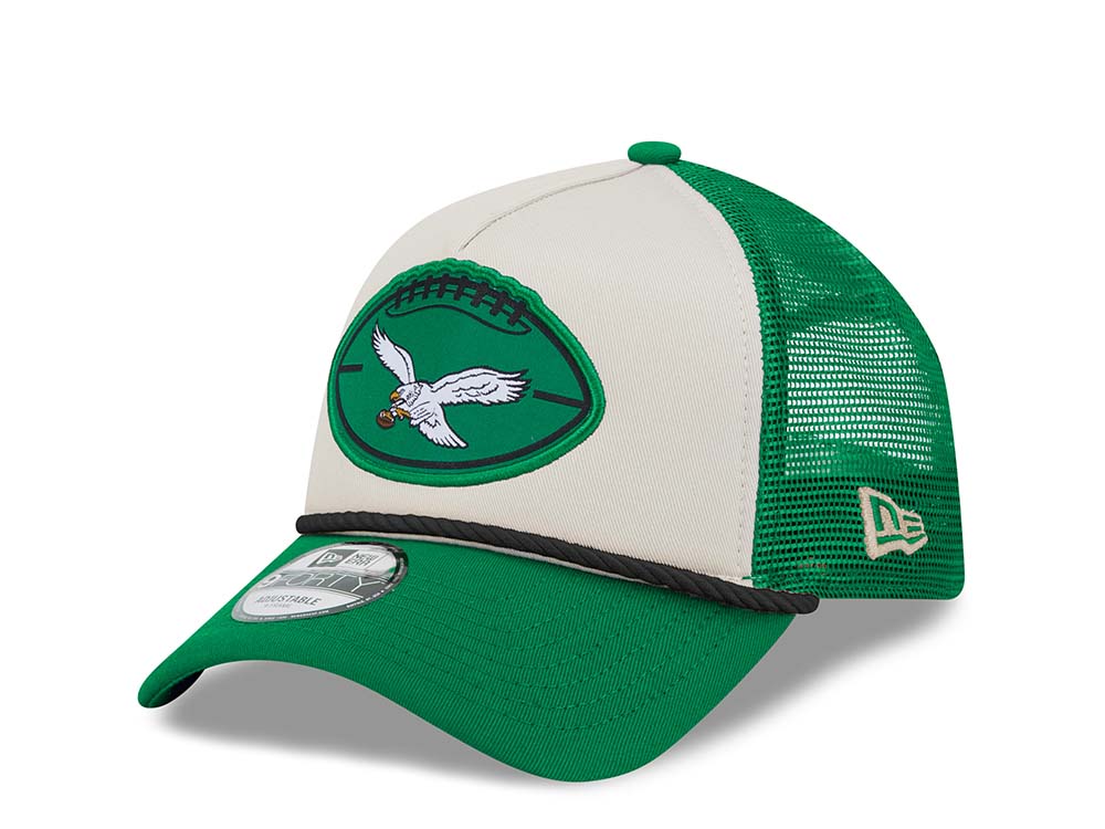 New Era Philadelphia Eagles Stone Two Tone 9Forty A Frame Trucker Strapback Cappellini