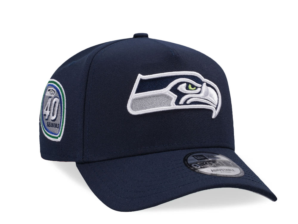 New Era Seattle Seahawks 40 Seasons Navy 9Forty A Frame Snapback Cap