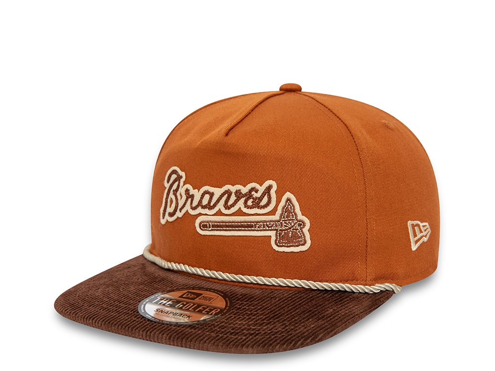 New Era Atlanta Braves Cord Visor Brown Golfer Snapback Cappellini