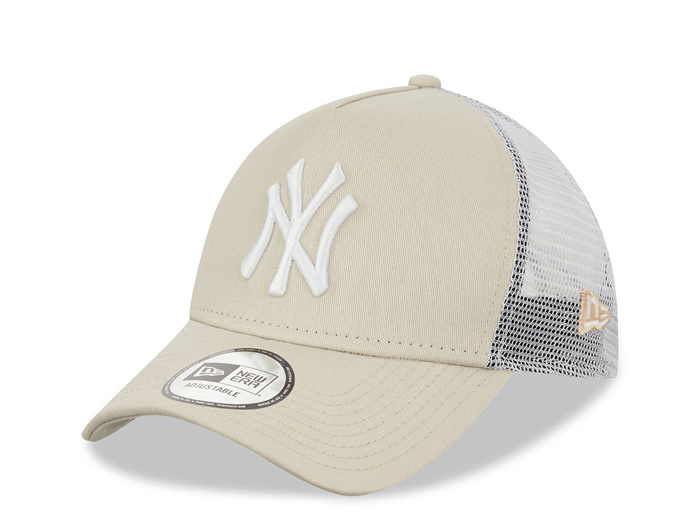 New Era New York Yankees Stone White A Frame Trucker Snapback Cap