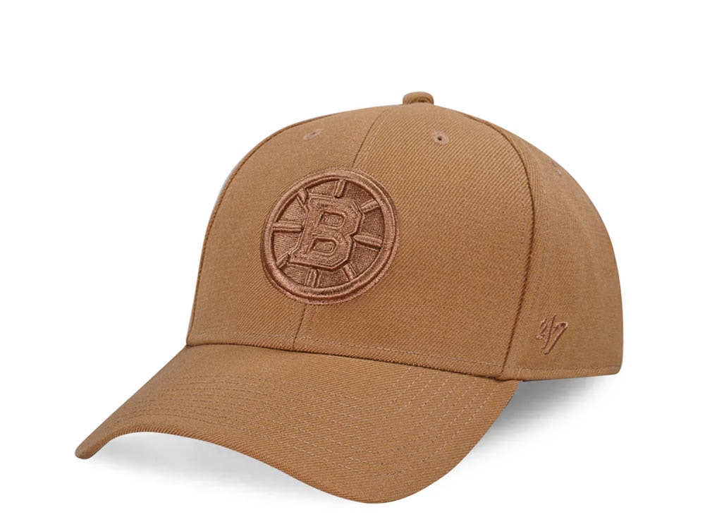 47Brand Boston Bruins Camel Ballpark MVP Snapback Cap