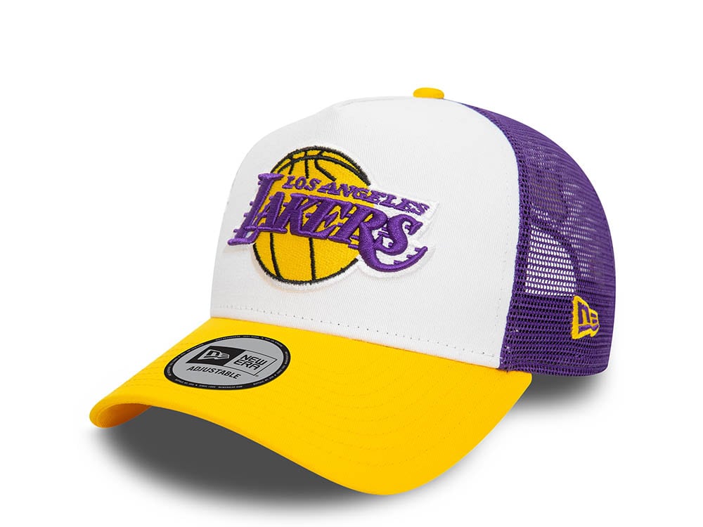 New Era Los Angeles Lakers White 9Forty Trucker A Frame Snapback Cappellini