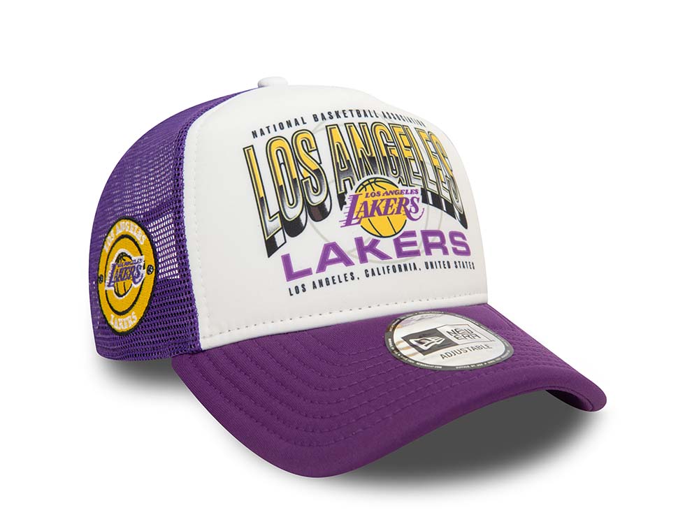 New Era Los Angeles Lakers Team Colour Foam Trucker A Frame Snapback Cappellini