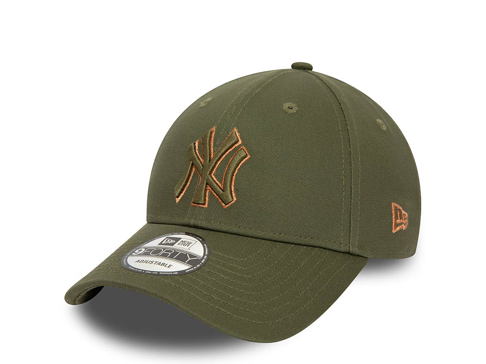 New Era New York Yankees Olive Metallic Outline Edition 9Forty Strapback Cappellini