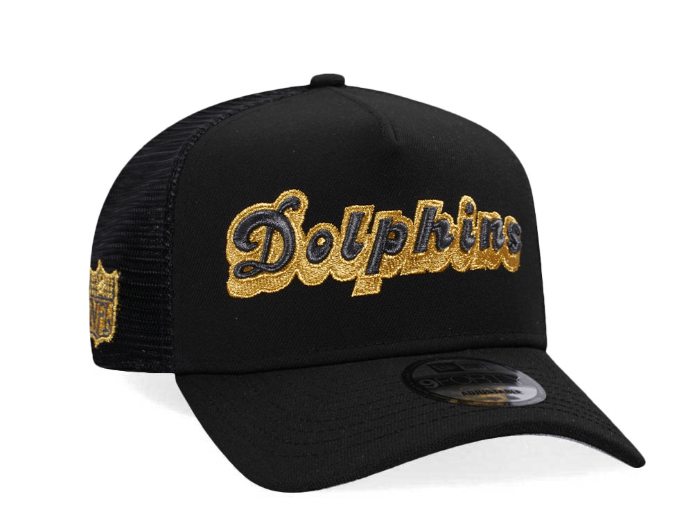 New Era Miami Dolphins Black and Gold Classic Edition Trucker A Frame 9Forty Cappellini