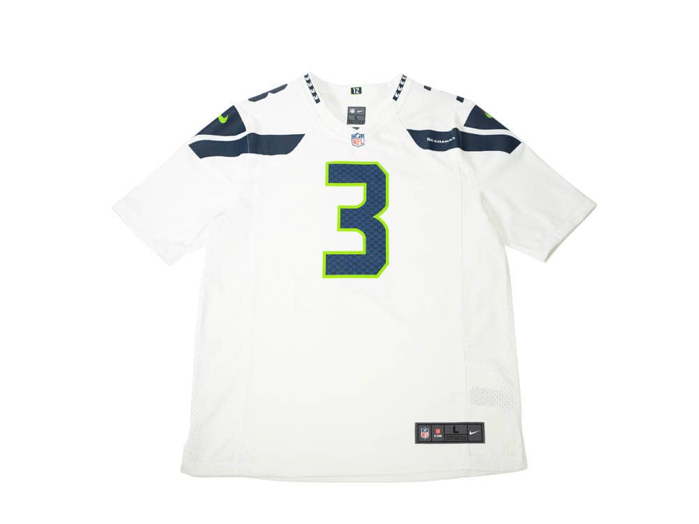 Nike Seattle Seahawks Russell Wilson White Fields Game NFL Maglia