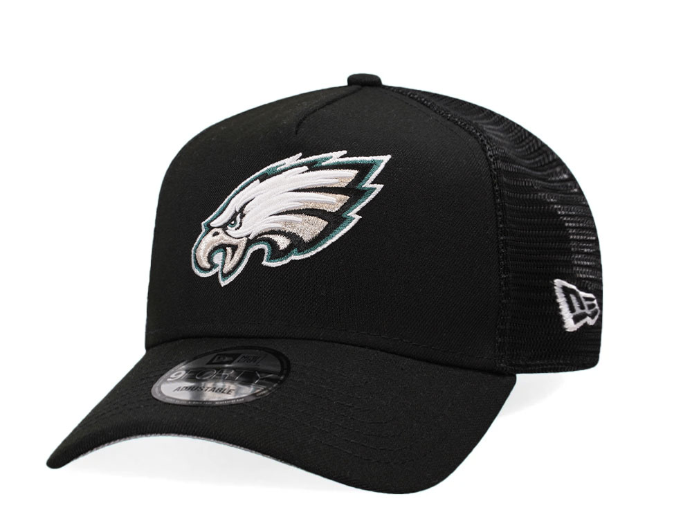 New Era Philadelphia Eagles Black Trucker A Frame 9Forty Snapback Cappelini