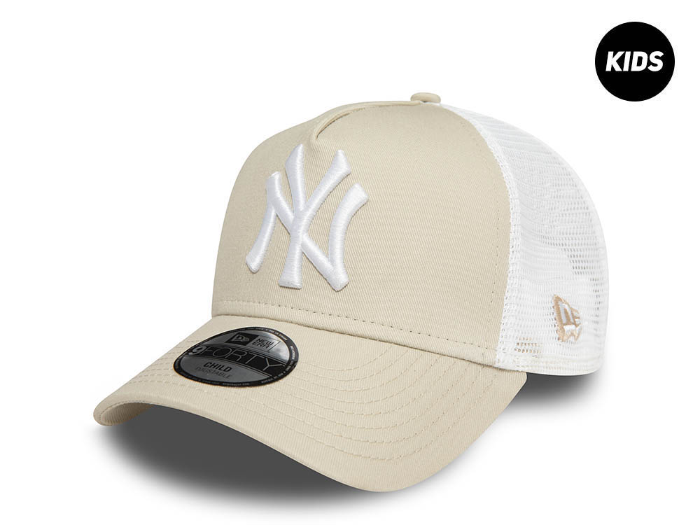 New Era New York Yankees League Essential Stone Kids 9Forty A Frame Trucker Snapback Cappellini