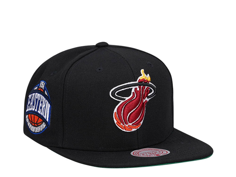 Mitchell & Ness Miami Heat Conference Patch Black Snapback Cap