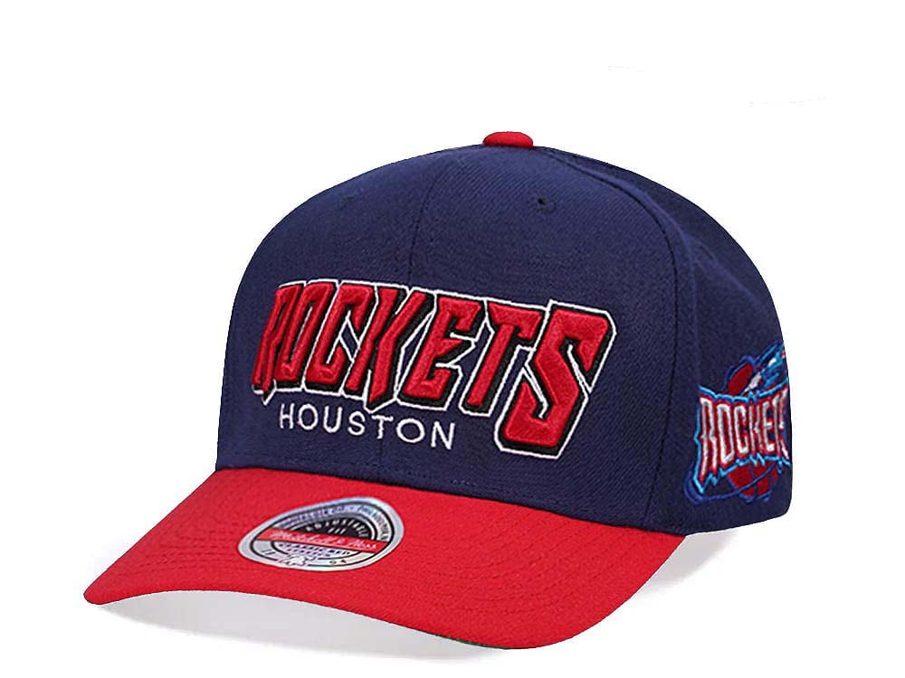 Mitchell & Ness Houston Rockets Shredder Stretch Hardwood Classic Red Flex Snapback Cap