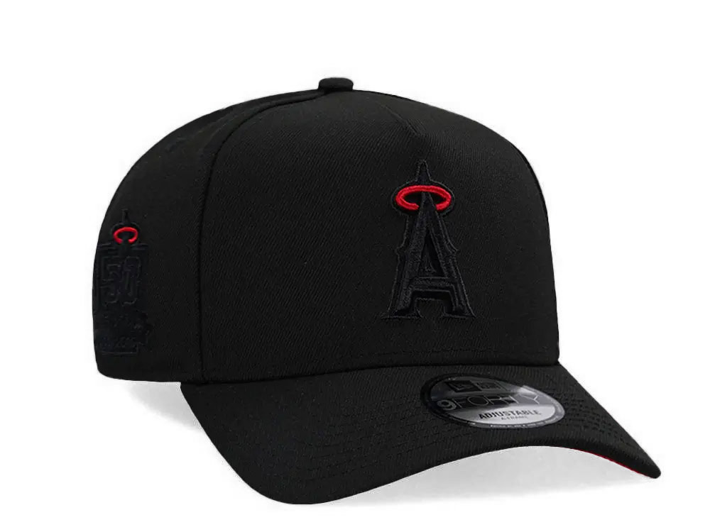 New Era Anaheim Angels 50th Anniversary Black And Red A Frame 9Forty Snapback Cap