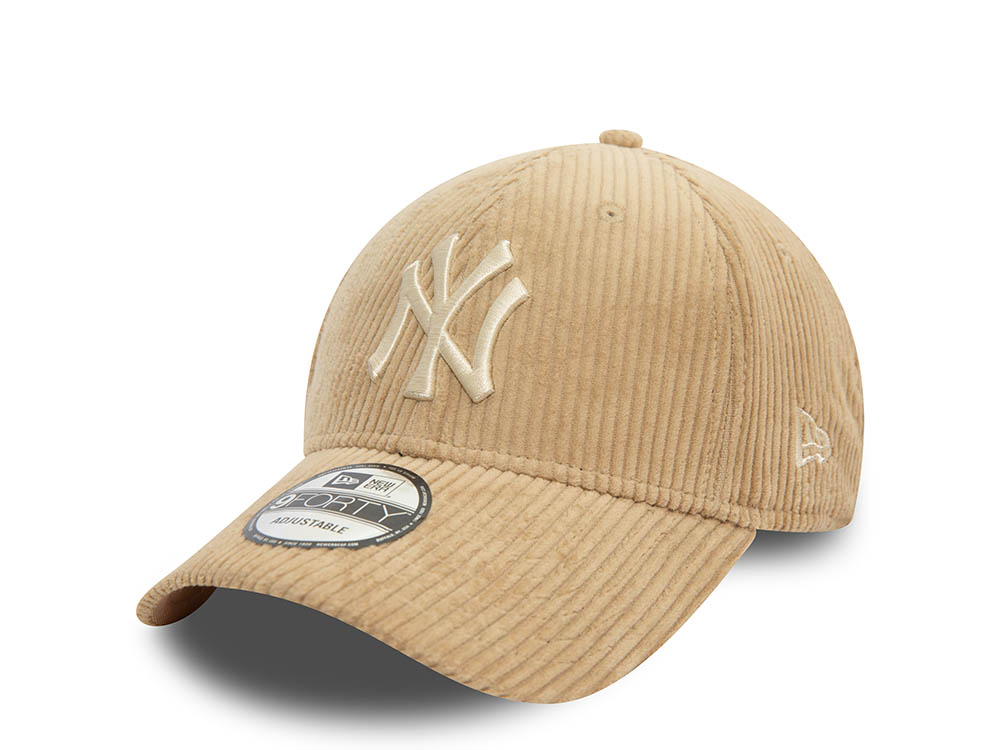 New Era New York Yankees Beige Cord 9Forty Strapback Cappellini