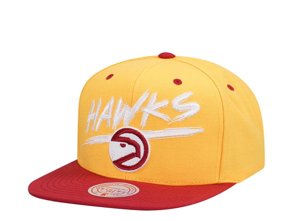 Mitchell & Ness Atlanta Hawks Transcript Yellow Two Tone Snapback Cap