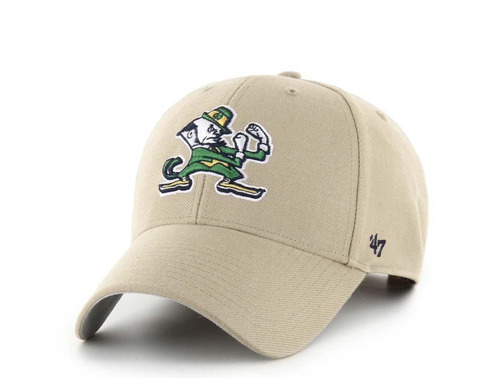 47Brand Notre Dame Fighting Irish Khaki MVP Strapback Cap