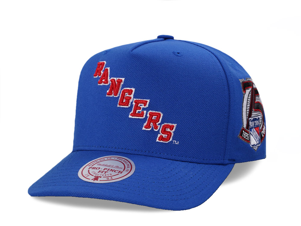 Mitchell & Ness New York Rangers 75th Anniversary Pro Pinch A Frame Snapback Cappellini