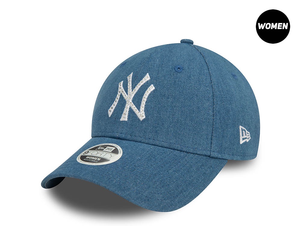 New Era New York Yankees Diamente Denim Blue Womens 9Forty Snapback Cappellini