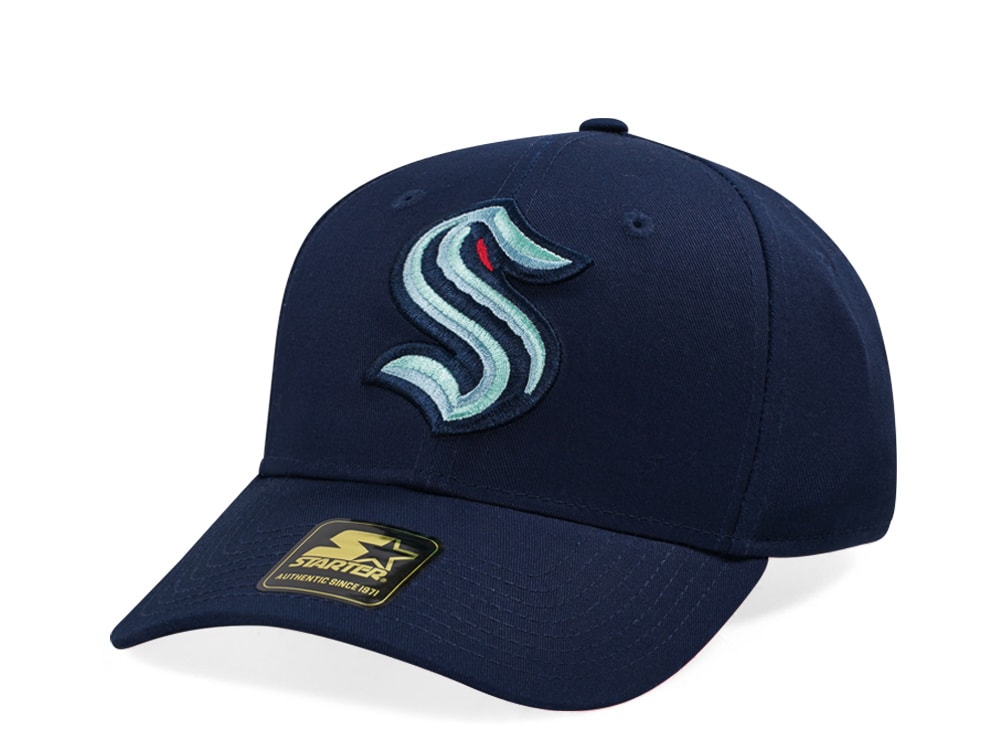 Starter Seattle Kraken Score Cotton Twill Curved Snapback Cap