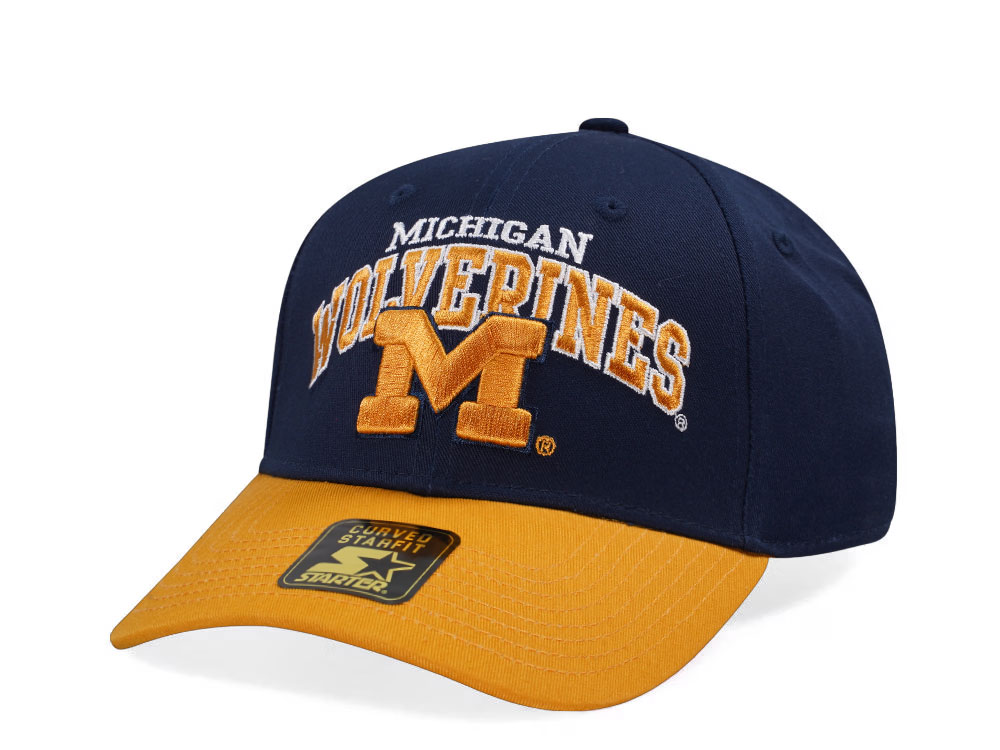 Starter Michigan Wolverines Crowd Pleaser Edition Navy Curved Snapback Cap