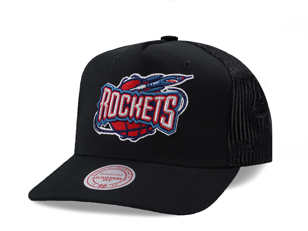 Mitchell & Ness Houston Rockets Black Monogram Trucker Edition Snapback Cappellini