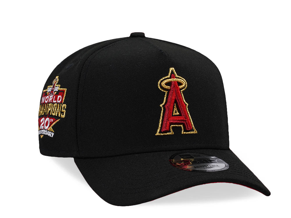 New Era Anaheim Angels 20th Anniversary Black and Red Edition 9Forty A Frame Snapback Cap